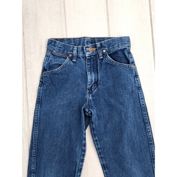 Wrangler Boys Size 11 Slim Western Cowboy Workwear Denim Adjustable Straight - Picture 2 of 9
